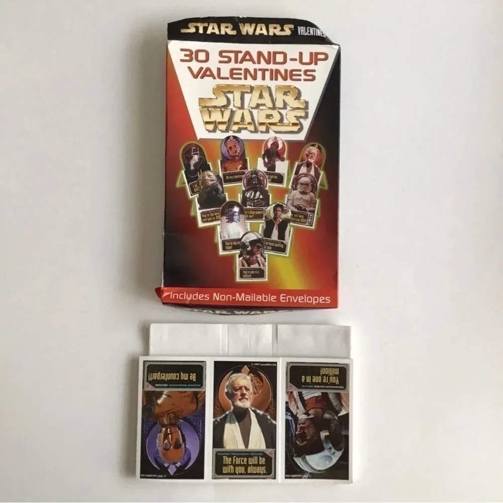 Vintage Star Wars 1997 Valentines 30 Stand-Up Boxed Non Mail Envelopes Party